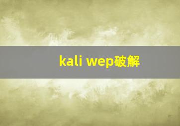 kali wep破解